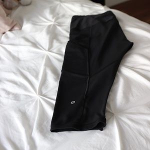 Lululemon black yoga pants with see thru mesh